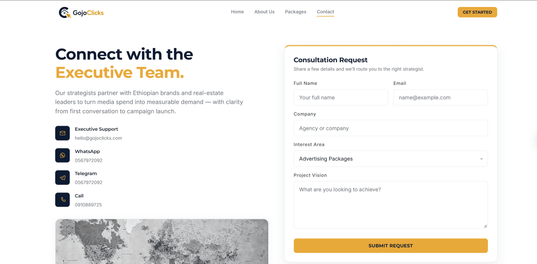 GojoClicks — Advertising Packages & Booking Platform
